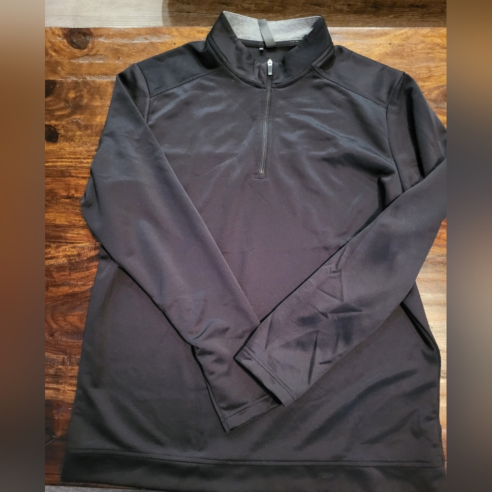 ADIDAS PULLOVER 1/4 ZIP BLACK EXCELLENT CONDITION SZ L